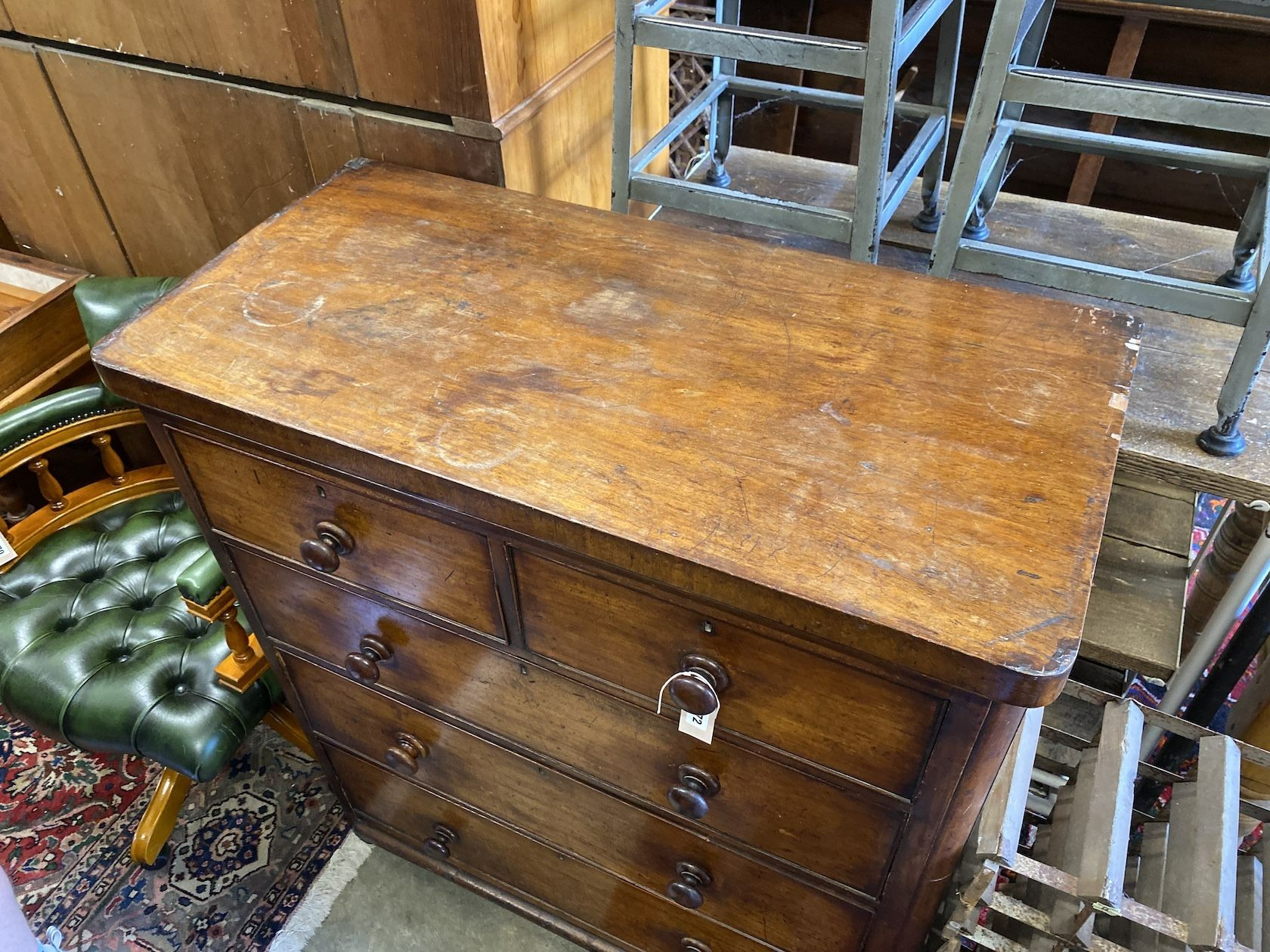 A Victorian mahogany chest, width 101cm, depth 50cm, height 114cm